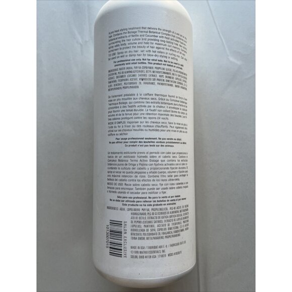 VINTAGE MATRIX BIOLAGE THERMAL ACTIVE SETTING SPRAY REFILL 33.8OZ GREEN LEAF NEW - Picture 3 of 4